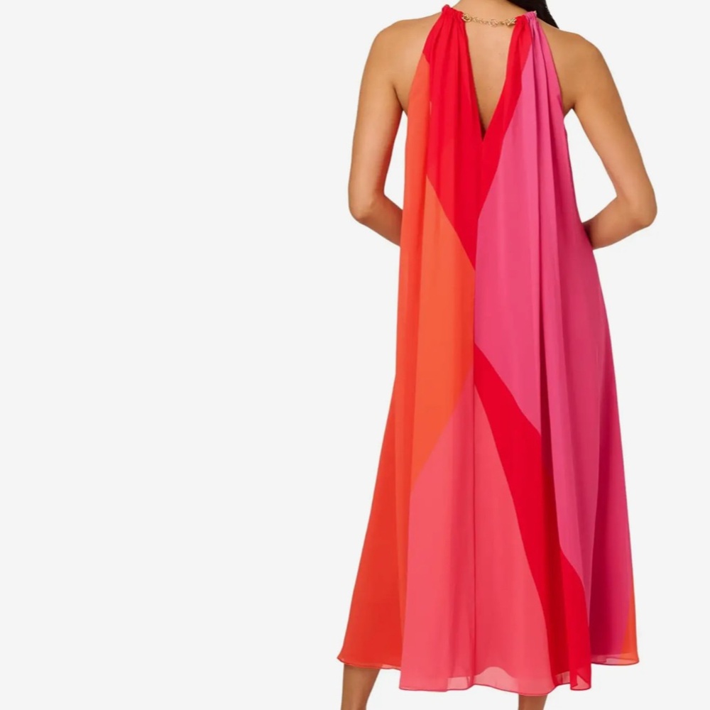 Adrianna Papell Pink & Orange Halter Maxi Dress - Picture 2 of 5